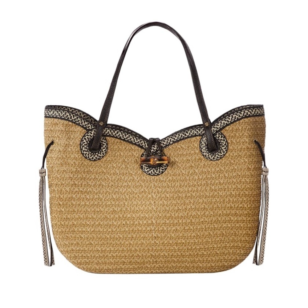 Eric Javits New York Watuti‎ Handbag Natural / Black • New without tags SOLD OUT